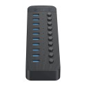 Hub Orico CT2U3-10AB 10x USB-A 3.0 z włącznikami - czarny