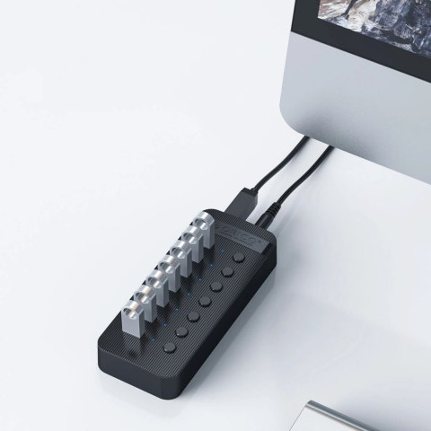 Hub Orico CT2U3-13AB 13x USB-A 3.0 z włącznikami - czarny