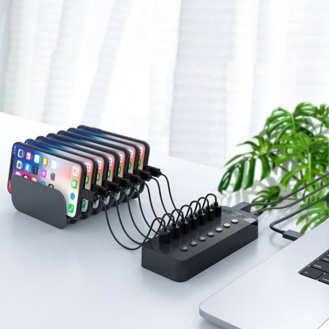 Hub Orico CT2U3-16AB 16x USB-A 3.0 z włącznikami - czarny
