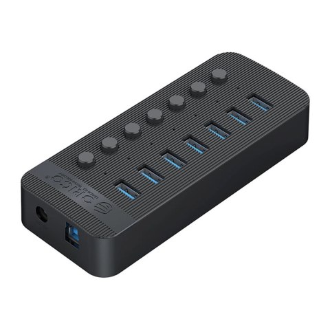 Hub Orico CT2U3-7AB 7x USB-A 3.0 z włącznikami - czarny