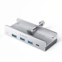Hub Orico MH4PC montowany na zacisk USB-C / 3x USB-A 3.0 + 1x USB-C 3.0 - srebrny