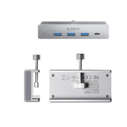 Hub Orico MH4PC montowany na zacisk USB-C / 3x USB-A 3.0 + 1x USB-C 3.0 - srebrny