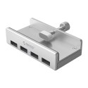 Hub Orico MH4PU montowany na zacisk 4x USB-A 3.0 - srebrny