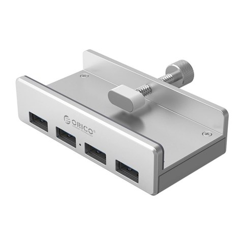 Hub Orico MH4PU montowany na zacisk 4x USB-A 3.0 - srebrny