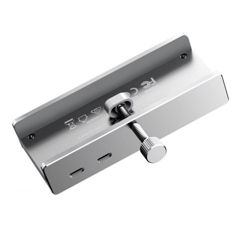 Hub Orico MH5PMM montowany na zacisk USB-C / 2x USB-A 3.0, + SD&TF + 3,5mm Audio - srebrny