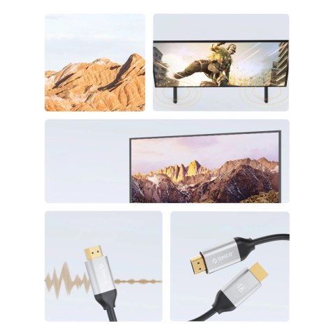 Kabel HDMI Orico H4Y1 HDMI 2.0 4K 60 Hz 8 m - czarny