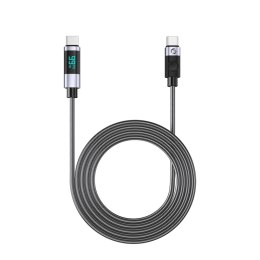 Kabel Orico LDC2C USB-C - USB-C PD 100 W z wyświetlaczem LED 480 Mb/s 2 m - 2szt. - czarny