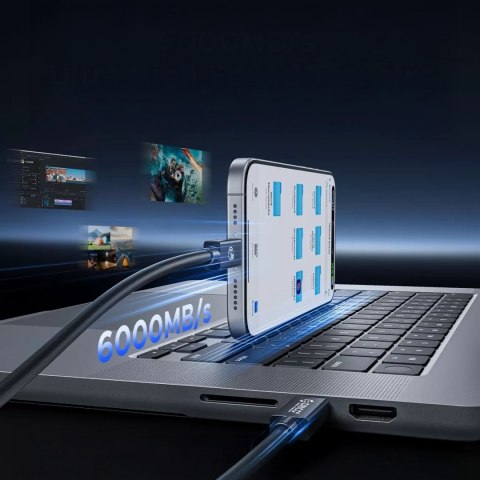 Kabel Orico USB4 kompatybilny z Thunderbolt 5 80Gbps 240W USB-C do USB-C 1m - czarny