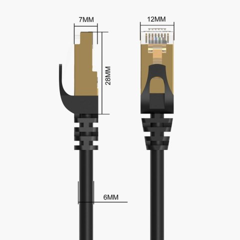 Kabel sieciowy Ethernet Orico PUG-C7 CAT7 10Gbps RJ45 internetowy LAN okrągły 20 m - czarny