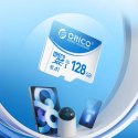 Karta pamięci microSD ORICO B3 128GB U3 A1 Class 10 z adapterem SD - biało-niebieska