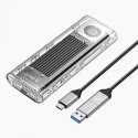Kieszeń dyskowa Orico TCM2-G20 M.2 NVME USB-C 3.2 20Gb/s - srebrna/przezroczysta