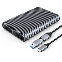 Kieszeń dyskowa podwójna Orico AM2C3-2SN na dwa dyski M.2 SATA+NVME USB-C 3.2 6Gb/s / 10Gb/s - szara