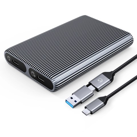 Kieszeń dyskowa podwójna Orico AM2C3-2SN na dwa dyski M.2 SATA+NVME USB-C 3.2 6Gb/s / 10Gb/s - szara