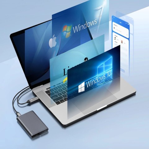 Kieszeń dyskowa podwójna Orico AM2C3-2SN na dwa dyski M.2 SATA+NVME USB-C 3.2 6Gb/s / 10Gb/s - szara