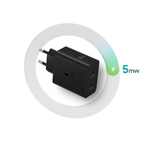 Ładowarka Samsung Power Adapter Duo EP-T5020XBEGEU sieciowa 2x USB-C 50W - czarna