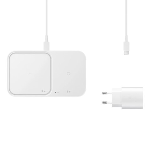 Ładowarka Samsung Wireless Charger Duo EP-P5400TWEGEU indukcyjna 15W - biała + ładowarka sieciowa + kabel