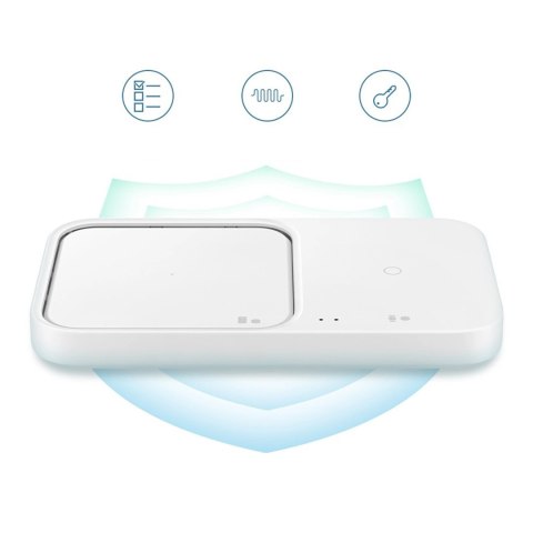 Ładowarka Samsung Wireless Charger Duo EP-P5400TWEGEU indukcyjna 15W - biała + ładowarka sieciowa + kabel