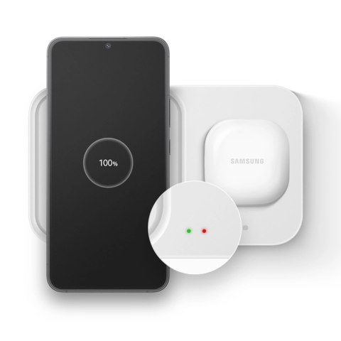 Ładowarka Samsung Wireless Charger Duo EP-P5400TWEGEU indukcyjna 15W - biała + ładowarka sieciowa + kabel