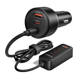 Ładowarka samochodowa Orico ChargeClip 108W 2x USB-A + 4x USB-C z klipsem - czarna