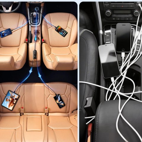Ładowarka samochodowa Orico ChargeClip 108W 2x USB-A + 4x USB-C z klipsem - czarna