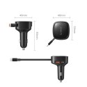 Ładowarka samochodowa Orico FC-66-1A2C 66W z wbudowanym zwijanym kablem USB-C - czarna