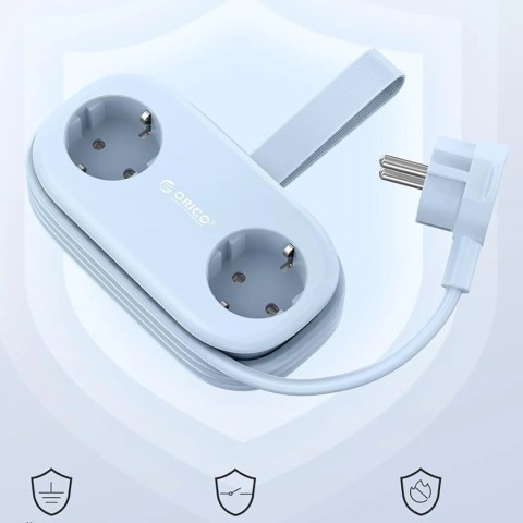 Listwa zasilająca Orico AP3 20W GaN 5w1 2x AC + 2x USB-A + 1x USB-C - niebieska