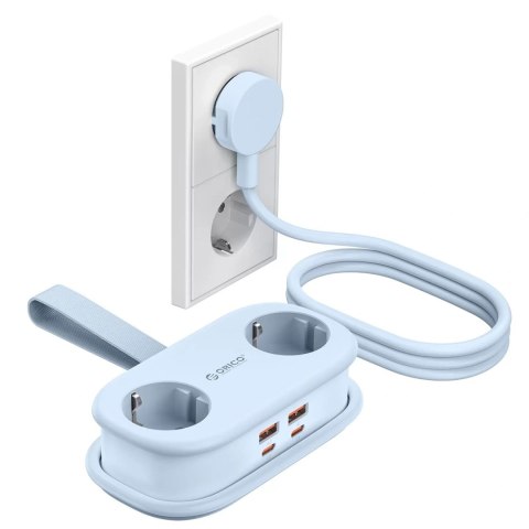 Listwa zasilająca Orico AP3 65W GaN 6w1 2x AC + 2x USB-A + 2x USB-C - niebieska