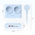 Listwa zasilająca Orico PDC25 25W 6w1 2x AC + 2x USB-A + 2x USB-C - niebieska