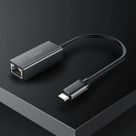 Adapter sieciowy Orico XC-R45-V1 USB-C do RJ45 Gigabit Ethernet 1 Gbps - czarny