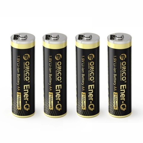 Bateria litowa Orico Ener-G EG5C 1,5 V 2100mWh akumulator AA USB-C z kablem ładującym 4 szt.