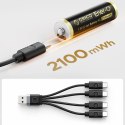 Bateria litowa Orico Ener-G EG5C 1,5 V 2100mWh akumulator AA USB-C z kablem ładującym 4 szt.