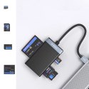 Czytnik kart pamięci Orico CL4D-A3 USB-A 3.0 SD microSD CF MS 5 Gb/s - czarno-srebrny