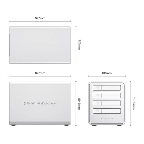 Macierz dyskowa Orico 8848U4 DAS Series 4-zatokowa M.2 NVMe SSD - biała