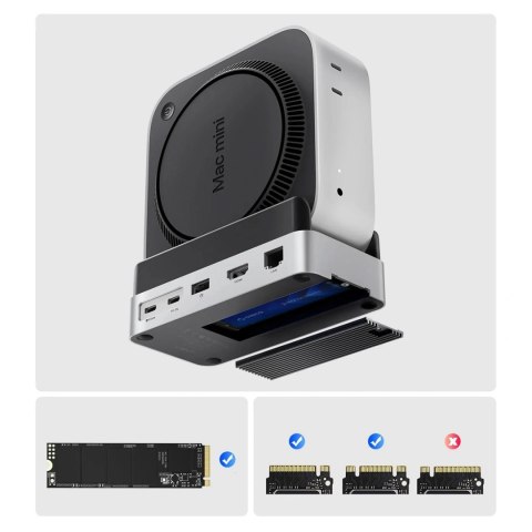 Stacja dokująca Orico MiniDock 10w1 z kieszenią na dysk twardy SSD - srebrna