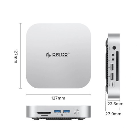 Stacja dokująca Orico MiniLink 9w1 z kieszenią na dysk twardy M.2 SSD - srebrna
