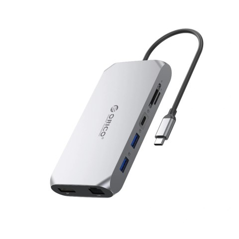 Stacja dokująca USB-C Orico XCR 12w1 2x USB-A 3.1 1x USB-A 2.0 1x USB-C PD 100 W 1x USB-C 3.1 2x HDMI 2.0 4K 60 Hz 1x DisplayPor