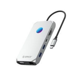 Stacja dokująca USB-C Orico XCR 12w1 RGB 2x USB-A 3.1 1x USB-A 2.0 1x USB-C PD 100 W 1x USB-C 3.1 2x HDMI 2.0 4K 60Hz 1x VGA 108