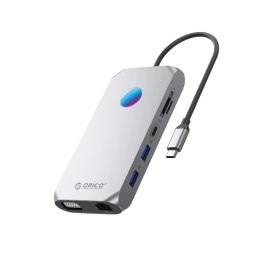 Stacja dokująca USB-C Orico XCR 12w1 RGB 3x USB-A 3.1 1x USB-A 2.0 1x USB-C PD 100 W 1x USB-C 3.1 1x HDMI 1.4 4K 30Hz 1x VGA 108
