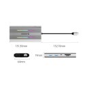 Stacja dokująca USB-C Orico XCR 12w1 RGB 3x USB-A USB-C PD 100W HDMI 4K VGA RJ45 Gigabit czytnik kart SD i microSD - srebrna