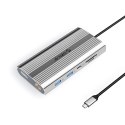 Stacja dokująca USB-C Orico XDR 12w1 USB-A USB-C 2x HDMI 4K 60Hz DisplayPort 4K 60Hz RJ45 Gigabit PD 100W czytnik kart SD i micr