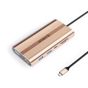 Stacja dokująca USB-C Orico XDR 12w1 USB-A USB-C 2x HDMI 4K 60Hz DisplayPort 4K 60Hz RJ45 Gigabit PD 100W czytnik kart SD i micr