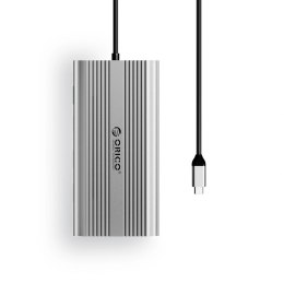 Stacja dokująca USB-C Orico XDR 12w1 USB-A USB-C HDMI 4K VGA RJ45 Gigabit PD 100W czytnik kart SD i microSD - srebrna