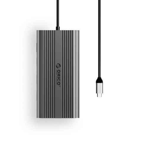 Stacja dokująca USB-C Orico XDR 12w1 USB-A USB-C HDMI 4K VGA RJ45 Gigabit PD 100W czytnik kart SD i microSD - szara