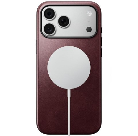 NOMAD futerał skórzany do IPHONE 18 Pro Max/17 Pro Max kompatybilny z MagSafe (Modern Leather Case Horween Leather) burgundowy