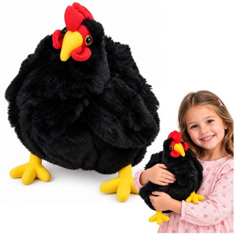 Pluszowa Kura Maskotka Przytulanka Miękka Puszysta Czarna 30 cm