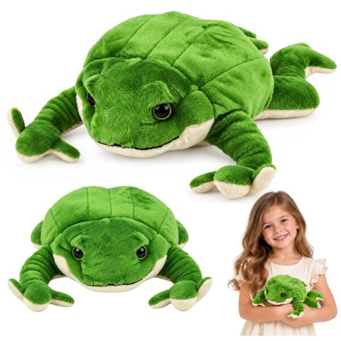 Pluszowa Żabka Maskotka Przytulanka Miękka Żaba Obciążeniowa Zielona 26 cm