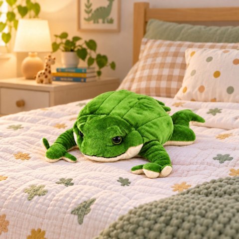 Pluszowa Żabka Maskotka Przytulanka Miękka Żaba Obciążeniowa Zielona 26 cm