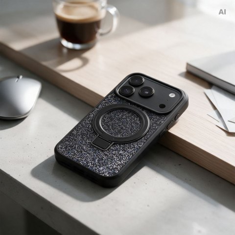 Etui na iPhone 11 Quartz Circle Stand Mag Cover czarne