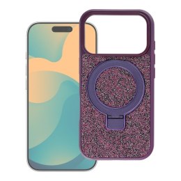 Etui na iPhone 11 Quartz Circle Stand Mag Cover dark cherry