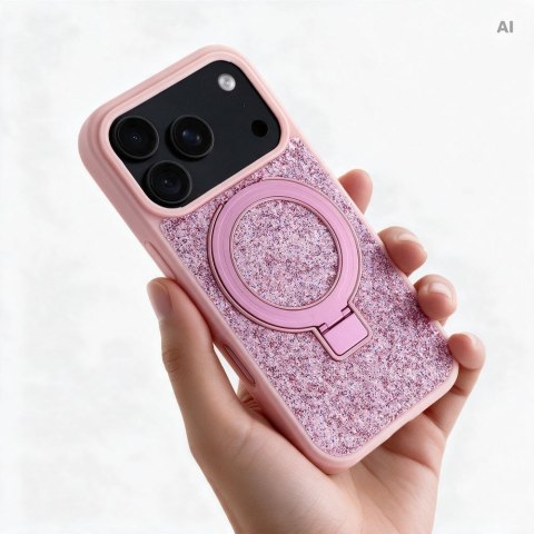 Etui na iPhone 11 Quartz Circle Stand Mag Cover różowe